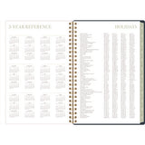 Leah Bisch Weekly/monthly Floral Planner, Floral Artwork, 8.5" X 6.38", Blue/white/gold Cover, 12-month (jan To Dec): 2025