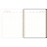 Leah Bisch Weekly/monthly Floral Planner, Floral Artwork, 11" X 9.25", Blue/white/gold Cover, 12-month (jan To Dec): 2025