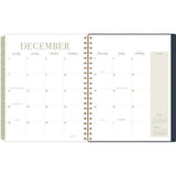 Leah Bisch Weekly/monthly Floral Planner, Floral Artwork, 11" X 9.25", Blue/white/gold Cover, 12-month (jan To Dec): 2025