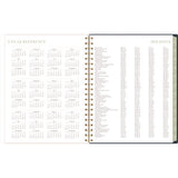Leah Bisch Weekly/monthly Floral Planner, Floral Artwork, 11" X 9.25", Blue/white/gold Cover, 12-month (jan To Dec): 2025