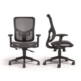 Hollins Ergonomic Mesh Swivel Task Chair, Supports Up To 275 Lb, 18.57 To 22.54 Seat Height, Black Seat/back, Black Base