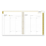 Day Designer Navy Stripe Daily/monthly Planner, Navy Stripe Artwork, 10 X 8, Navy/white/gold Cover, 12-month (jan-dec): 2024