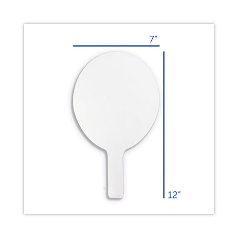 Dry Erase Paddle, 12 X 7, White Surface, 12/pack