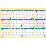Recycled Academic Seasonal Laminated Wall Calendar, Illustrated Seasons, 24 X 37, 12-month (july To June), 2024 To 2025