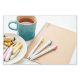 Unione Gel Pen, Retractable, Medium 0.7 Mm, Inspirational Ink-color Assortment, White Barrel, 8/pack