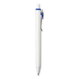 Unione Gel Pen, Retractable, Medium 0.7 Mm, Blue Ink, White Barrel, Dozen