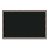 Magnetic Chalkboard With Rustic Frame, 35 X 23, Black Surface, Brown Frame