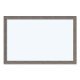 Magnetic Dry Erase Board With Rustic Frame, 35 X 23, White Surface, Brown Frame