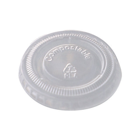 Pla Clear Cold Cup Lids, Fits 1 Oz Portion Cups, Plastic, Clear, 3,000/carton