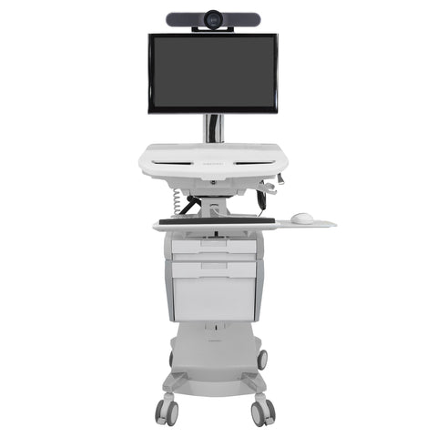 StyleView® Telemedicine Cart, Single Monitor, Powered