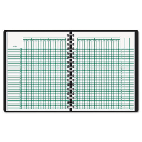 Undated Class Record Book, 10 7-8 X 8 1-4, Black