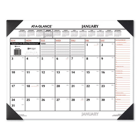 Two-color Monthly Desk Pad Calendar, 22 X 17, 2022