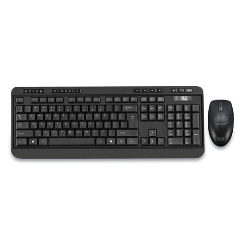 Wkb-1320cb Antimicrobial Wireless Desktop Keyboard And Mouse, 2.4 Ghz Frequency-30 Ft Wireless Range, Black