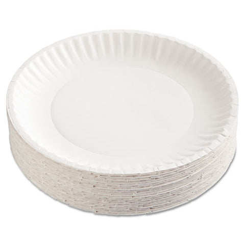 Paper Plates, 9" Diameter, White, 100-pack, 12 Packs-carton