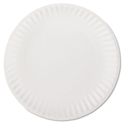 White Paper Plates, 9" Diameter, 100-pack, 10 Packs-carton