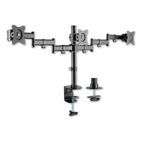 Adaptivergo Pole-mount Triple Arm For 27" Monitors, 360 Deg Rotation, +45--45 Deg Tilt, 45 Deg Pan, Black, Supports 17.6 Lb