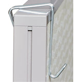 Single Sided Partition Garment Hook, Silver, Steel, 2-pk