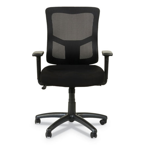 Alera Elusion Ii Series Mesh Mid-back Swivel-tilt Chair With Adjustable Arms, Up To 275 Lbs, Black Seat-back, Black Base