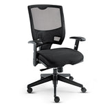 Alera Epoch Series Fabric Mesh Multifunction Chair, Supports Up To 275 Lbs, Black Seat-black Back, Black Base
