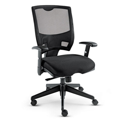 Alera Epoch Series Fabric Mesh Multifunction Chair, Supports Up To 275 Lbs, Black Seat-black Back, Black Base