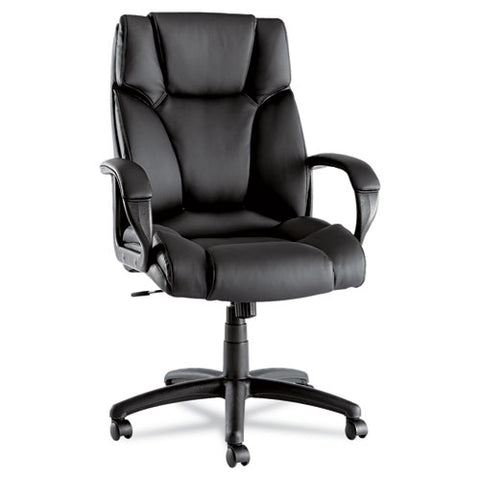 Alera Fraze Executive High-back Swivel-tilt Bonded Leather Chair, Supports Up To 275 Lbs, Black Seat-black Back, Black Base