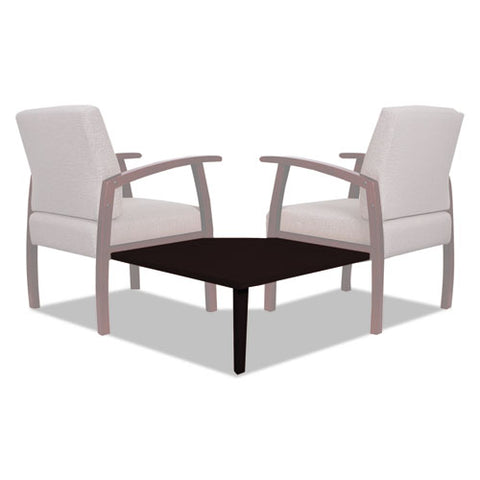 Alera Reception Lounge 700 Series Gang Table, Corner, 27 1-2 X 27 1-2, Mahogany