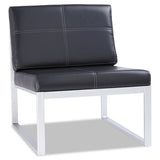 Alera Ispara Series Armless Chair, 26.38" X 31.13" X 30", Black Seat-black Back, Silver Base