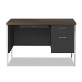 Single Pedestal Steel Desk, 45.25" X 24" X 29.5", Mocha-black