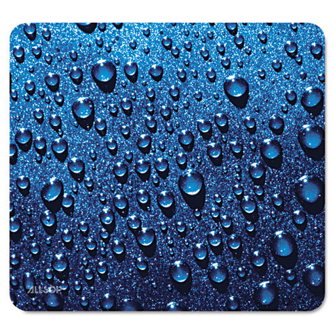 Naturesmart Mouse Pad, Raindrops Design, 8 1-2 X 8 X 1-10