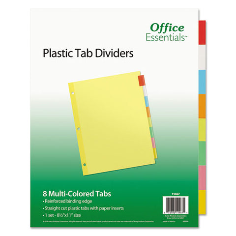 Plastic Insertable Dividers, 8-tab, Letter