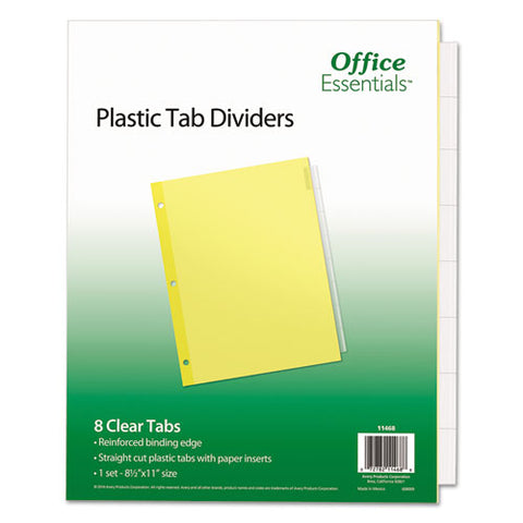 Plastic Insertable Dividers, 8-tab, Letter