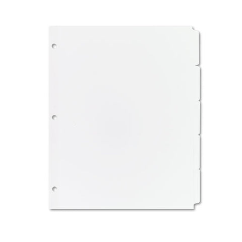 Write And Erase Plain-tab Paper Dividers, 5-tab, Letter, White, 36 Sets