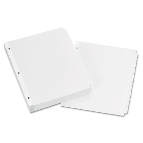 Write And Erase Plain-tab Paper Dividers, 8-tab, Letter, White, 24 Sets
