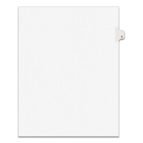 Preprinted Legal Exhibit Side Tab Index Dividers, Avery Style, 10-tab, 5, 11 X 8.5, White, 25-pack