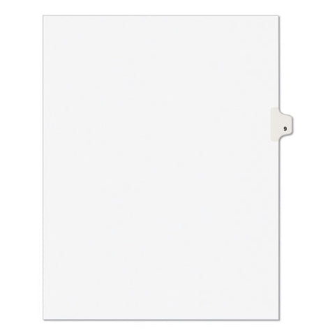 Preprinted Legal Exhibit Side Tab Index Dividers, Avery Style, 10-tab, 9, 11 X 8.5, White, 25-pack
