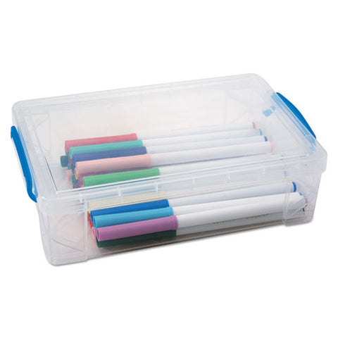 Super Stacker Large Pencil Box, 9 X 5 1-2 X 2 5-8, Clear