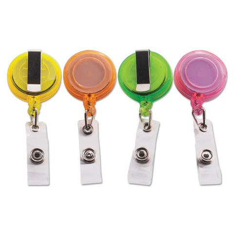 Deluxe Retractable Id Card Reel, 30" Extension, Assorted Colors, 20-pack