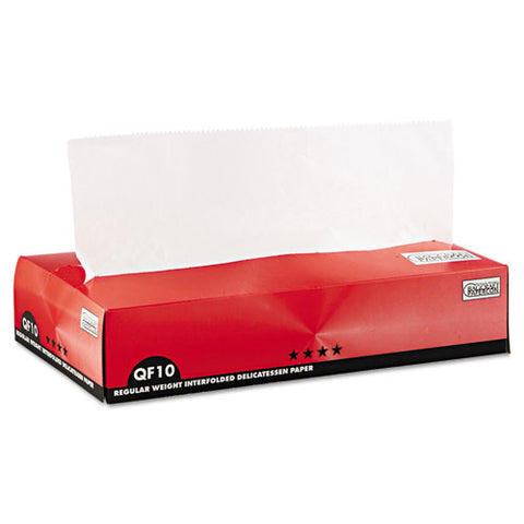 Qf10 Interfolded Dry Wax Paper, 10 X 10 1-4, White, 500-box, 12 Boxes-carton