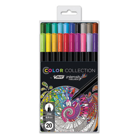 Intensity Stick Porous Point Marker Pen, 0.4mm, Assorted Ink-barrel, 21-set