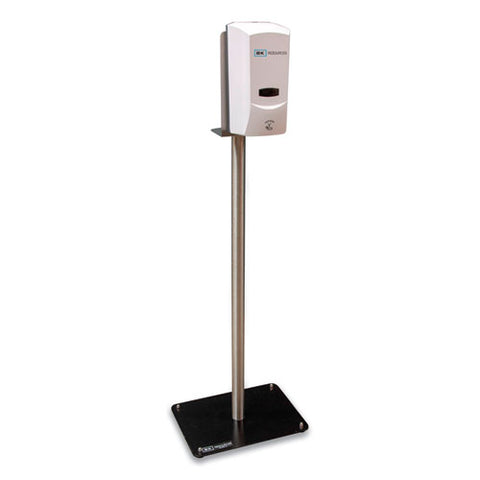 Hand Sanitizer Stand With Hands Free Dispenser, 1,000 Ml, 12 X 16 X 51, Silver-white-black