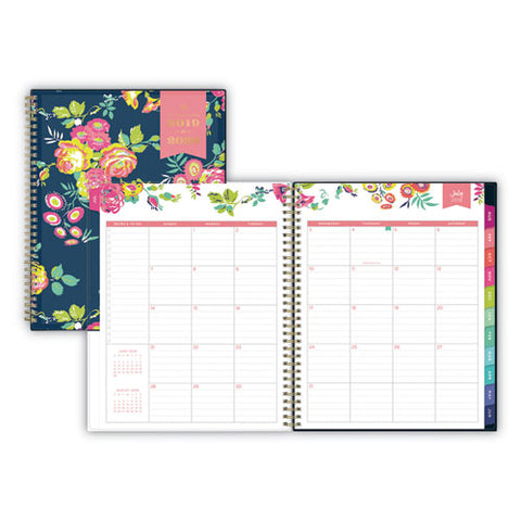 Day Designer Academic Year Cyo Weekly-monthly Planner, 11 X 8.5, Navy-floral, 2021-2022