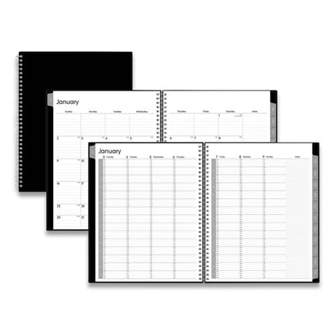 Enterprise Weekly-monthly Appointment Book, 15-min Time Slots (mon-sun), 11 X 8.5, Black Cover, 2022