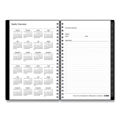 Enterprise Weekly-monthly Planner, Open Scheduling, 8 X 5, Black Cover, 2022