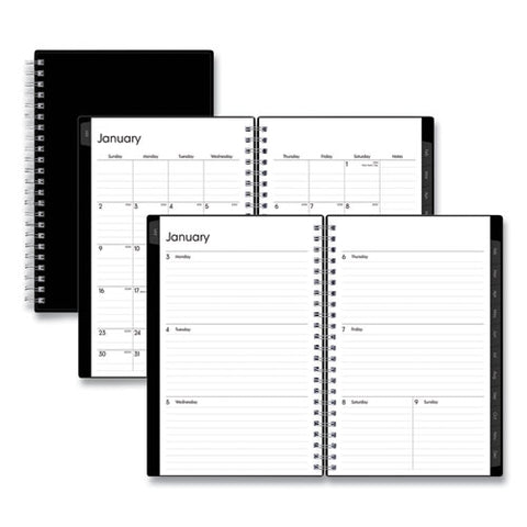 Enterprise Weekly-monthly Planner, Open Scheduling, 8 X 5, Black Cover, 2022