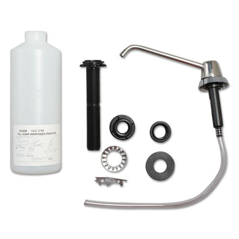 Counter-mounted Soap Dispenser, 34 Oz, 3 X 4 X 6, Stainless Steel