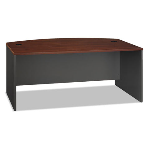 Series C Collection Bow Front Desk, 71.13" X 36.13" X 29.88", Hansen Cherry-graphite Gray