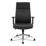 Define Executive High-back Leather Chair, Supports Up To 250 Lbs., Black Seat-black Back, Polished Chrome Base