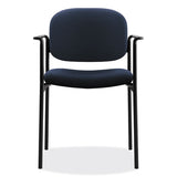 Vl616 Stacking Guest Chair With Arms, Navy Seat-navy Back, Black Base