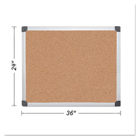 Value Cork Bulletin Board With Aluminum Frame, 24 X 36, Natural