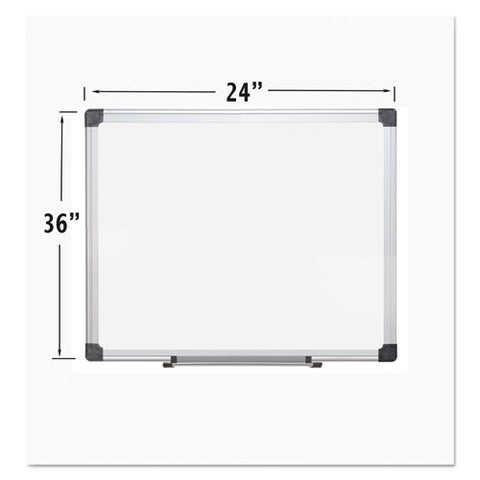 Porcelain Value Dry Erase Board, 24 X 36, White, Aluminum Frame